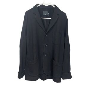 Vince Black Wool Oversized Knit Sweater Jacket Large